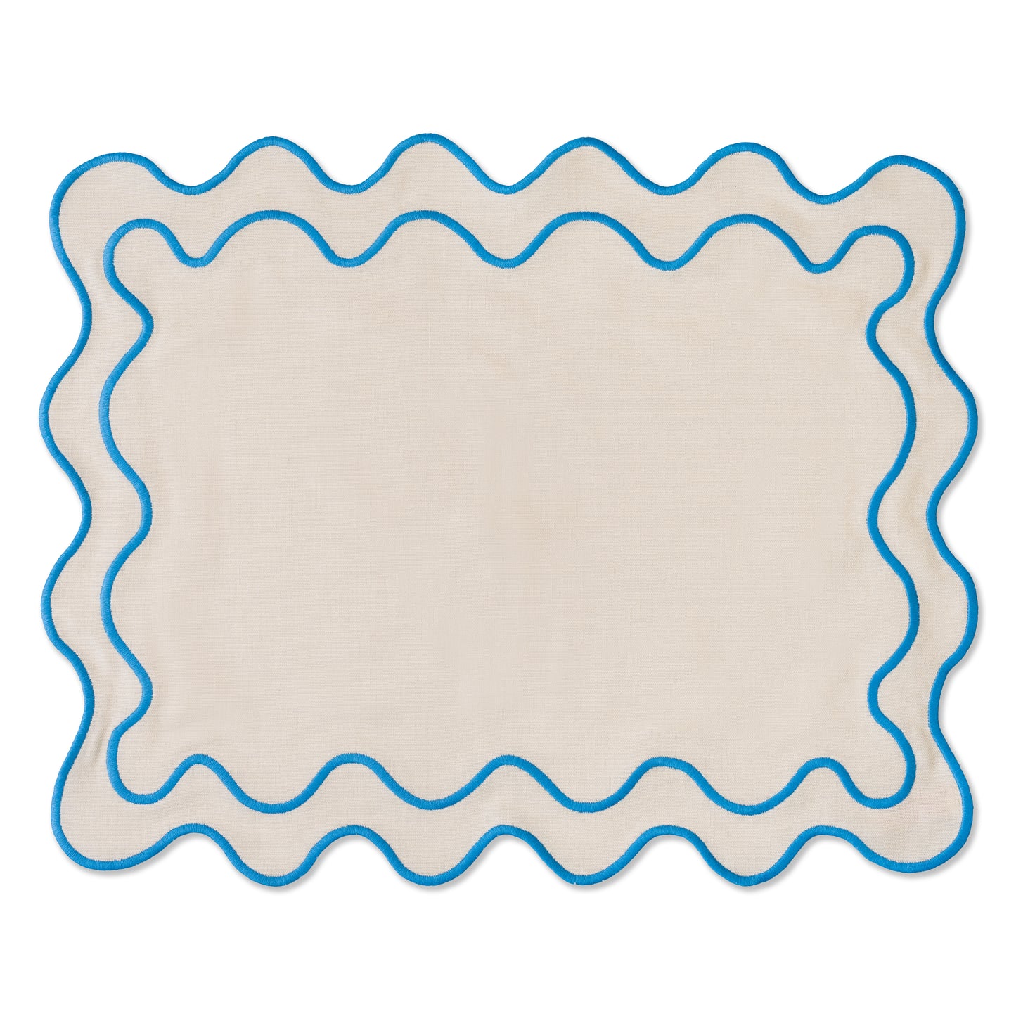WAVY Placemats | Beige & Blue