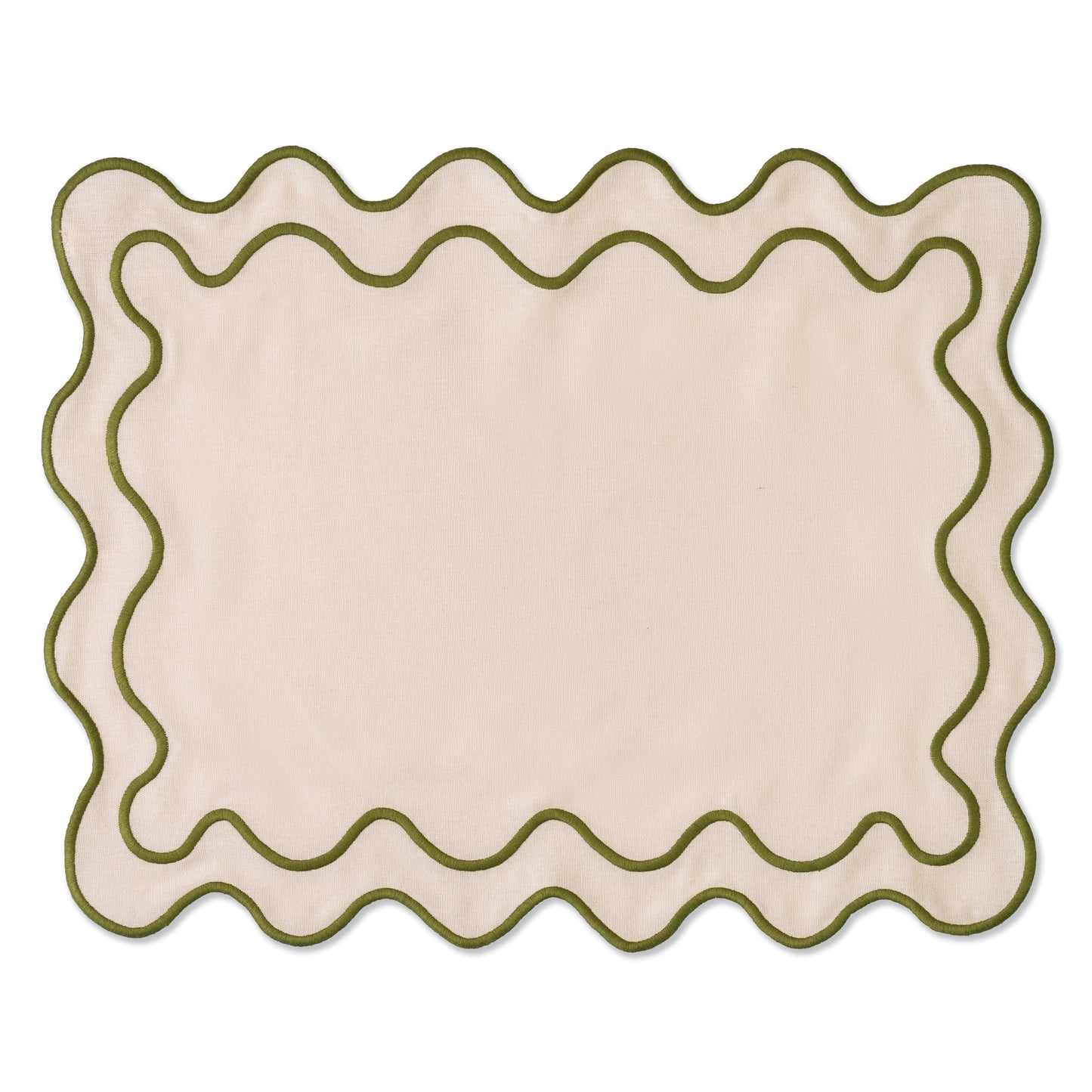 WAVY Placemats | Beige & Green