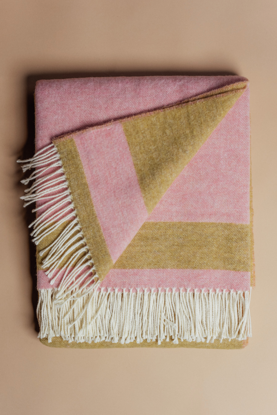 Blanket PINK & OLIVE