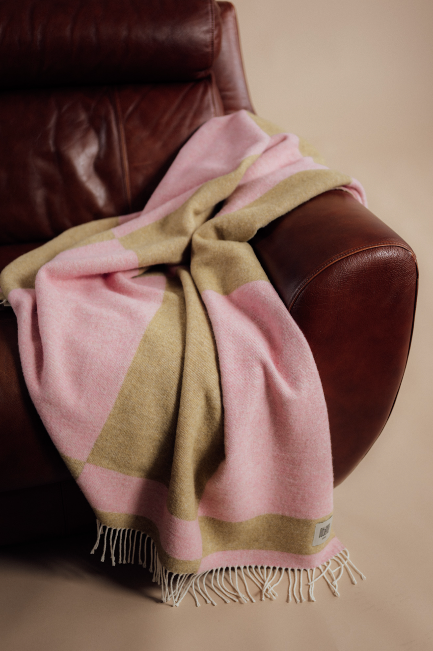 Blanket PINK & OLIVE