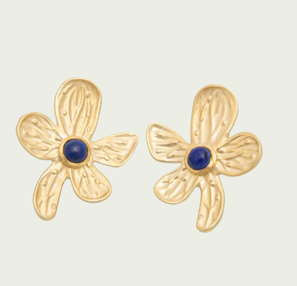 Earrings WECH Lapis Gold