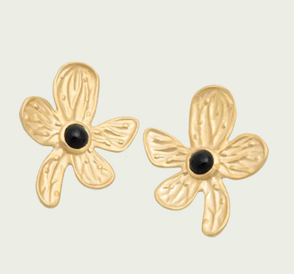 Earrings WECH Onyx Gold