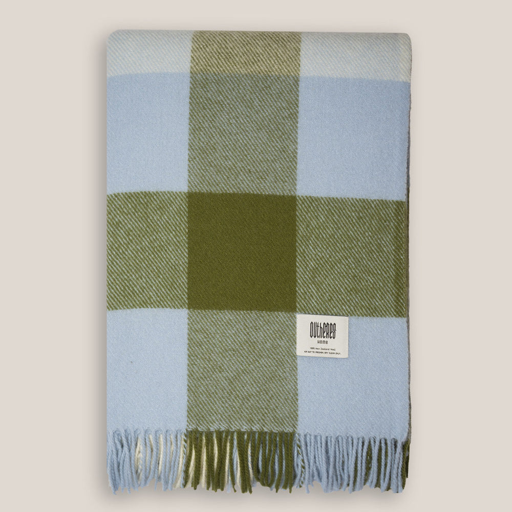 Wool Blanket BLUE & GREEN