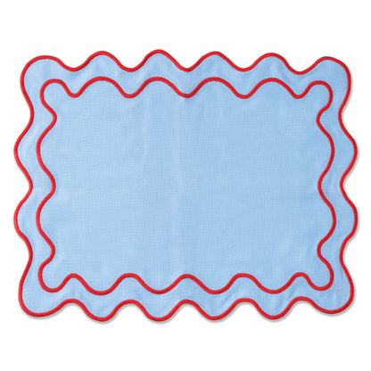 WAVY Placemats | Blue & Red