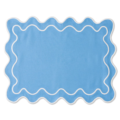 WAVY Placemats | Blue & White