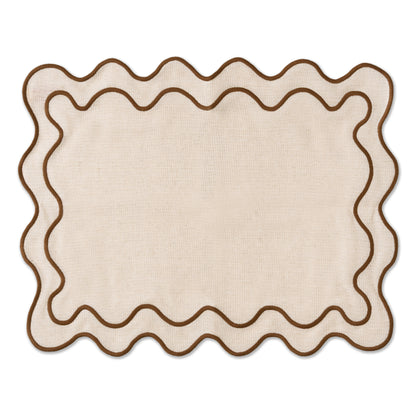 WAVY Placemats | Beige & Brown