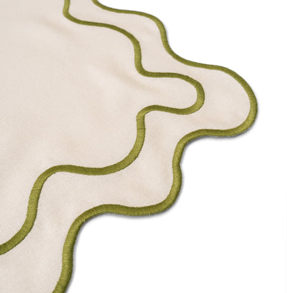 WAVY Placemats | Beige & Green