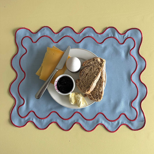 WAVY Placemats | Blue & Red