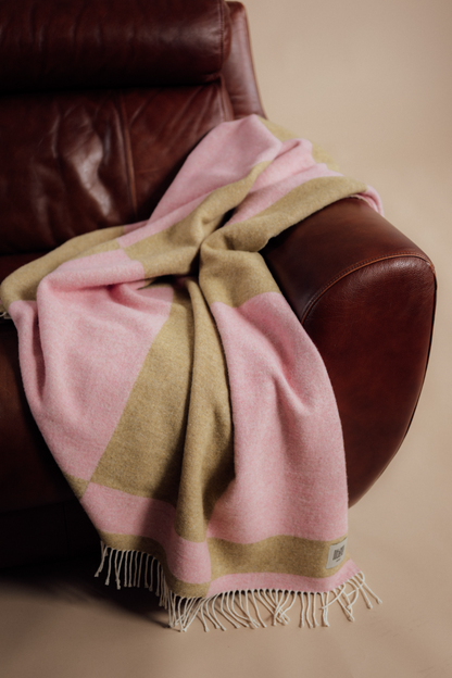 Blanket  PINK & OLIVE